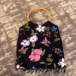floral hand bag